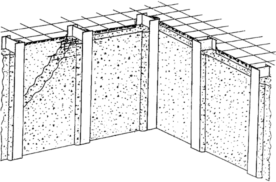 Создание ограждений котлованов методом узких прорезей в грунте